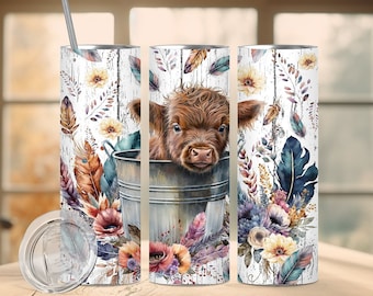 Cute Baby Highland Cow Calf 20 oz. Tumbler