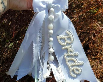Witte parel BRIDE tashanger