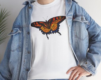 Camiseta con estampado de mariposa: camiseta unisex de algodón