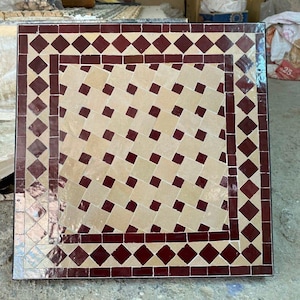 Handcrafted Moroccan Mosaic Table,Round Zellige Tile Design,Wrought Iron Base, Outdoor Patio Bistro Furniture, Indoor & outdoor Garden Decor