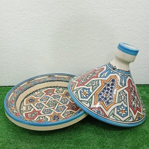 Handmade Moroccan Tagine for Cooking and Serving, Large Ceramic Tagine Pot, Decorative Clay Tagine, Moroccan Cookware, Unique Dinnerware