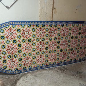 Moroccan Oval Zellige Tile Table, Handmade Mosaic Dining Table, Outdoor Patio Table, Artistic Garden oval Table,Unique Home Accent Furniture