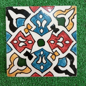 Moroccan zellige handmade and hand-painted Moroccan tiles 10x10 cm decorative tiles handcrafted tiles interior decoration -4x4inches Tiles
