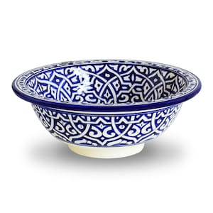 Blue Ceramic Sink for Bathroom or Kitchen -  Handmade Pottery Vanity Basin - Countertop Farmhouse Sink - Ceramic Basin - Bathroom Décor