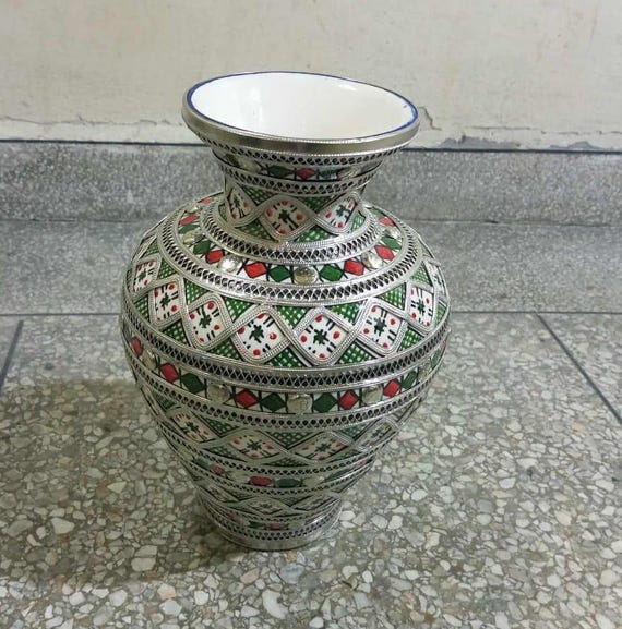 モロッコ 花瓶 壺 置物 インテリア 高さ約42cm】モロッコ サフィ陶器