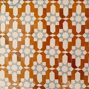 Handmade Moroccan Zellige Tile Arch 12x12 – Terracotta Mosaic Shower Wall Tile, Fez Backsplash, Bathroom & Kitchen Decor, Custom Design