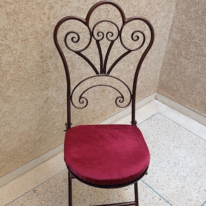 Set of 4 Moroccan Wrought Iron Chairs – Foldable Handmade Black Metal Chairs –New Home Decor– Indoor Outdoor Patio Furniture – Moorish Style