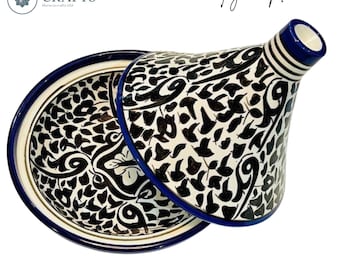 Handmade Moroccan Ceramic Tagine • Lead-Free Serving Dish • Traditional Tableware & Home Decor