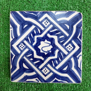 Authentic Handmade Moroccan Tiles -4inx4in Ceramic Tile, Moroccan Ceramic Tiles, Handpainted Piece of Ceramic, Ceramic Wall, Decorative Wall