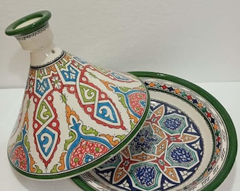 Handmade Moroccan Clay Tagine – Lead-Free Cooking Pot for Slow Simmering, Traditional Ceramic Cookware for Authentic Meals & Kitchen Decor