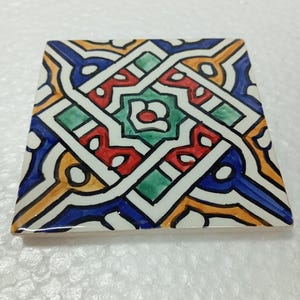 Traditional Moroccan Tile 4x4 – Hand Painted Ceramic Zellige for Elegant Backsplash, Bathroom Walls, Kitchen Accent, or Timeless Home Decor