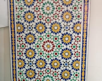 Handmade Moroccan Mosaic Coffee Table: Rustic Tile Patio Dining Table