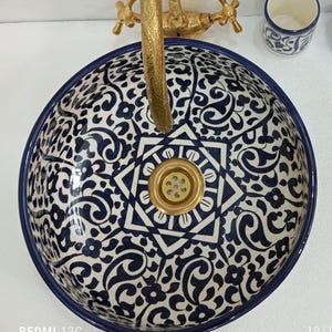 Blue Ceramic kitchen Sink- Custom Bathroom Vessel Vanity - Pottery Basin Décor - Farmhouse Countertop Sink - 100% Handmade - Etsy Best Deals