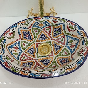 Lavabo de salle de bain en céramique fait main, vasque en poterie, lavabo sur mesure, décoration de plan de travail de ferme, vasque en céramique unique pour salle de bain.