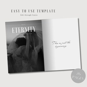 Wedding Magazine, 25+ Pages Wedding Magazine Template Canva, Wedding Magazine Program, Wedding Menu, Seating Chart, Magazine Template image 2