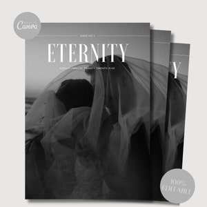 Wedding Magazine, 25+ Pages Wedding Magazine Template Canva, Wedding Magazine Program, Wedding Menu, Seating Chart, Magazine Template