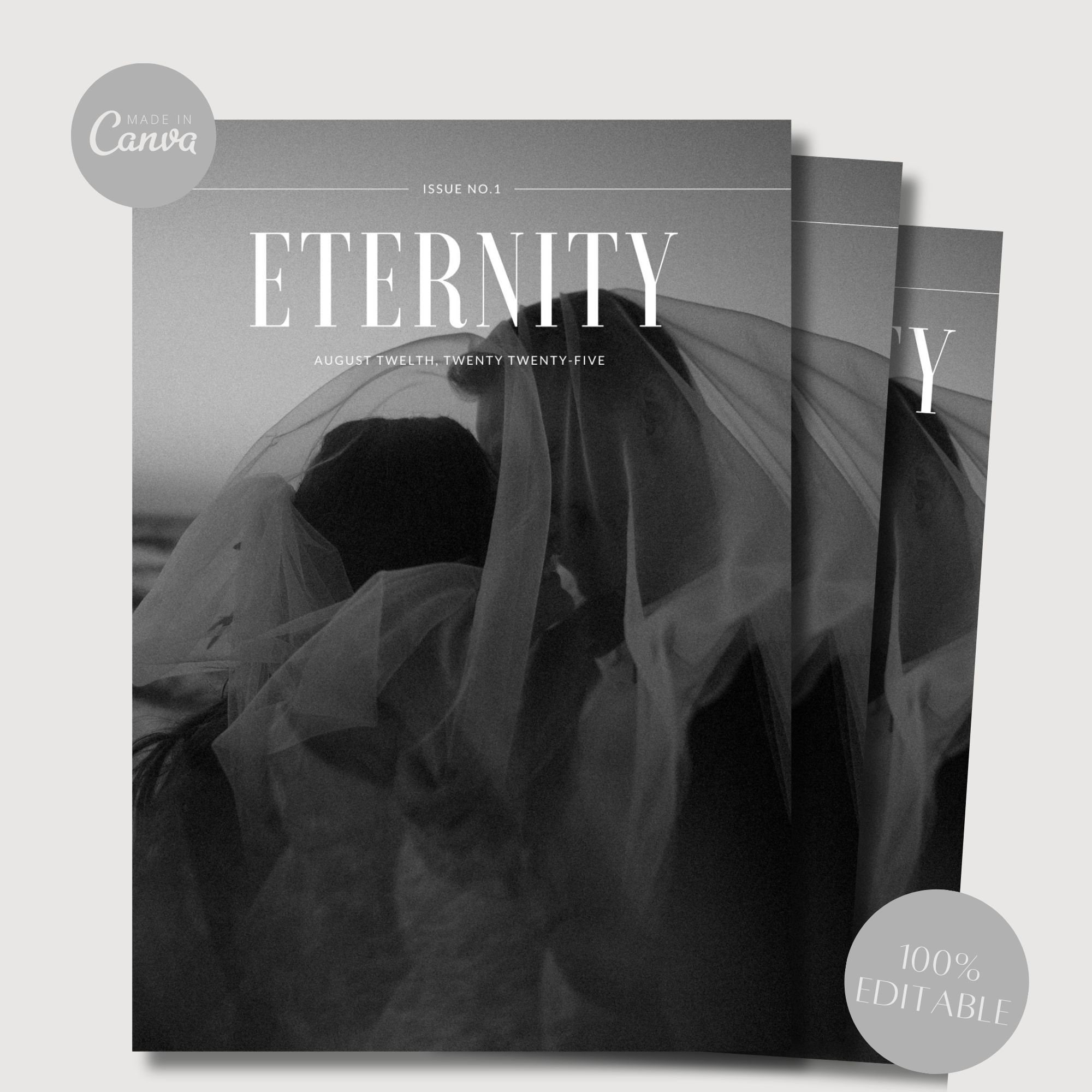 Wedding Magazine, 25+ Pages Wedding Magazine Template Canva, Wedding Magazine Program, Wedding Menu, Seating Chart, Magazine Template