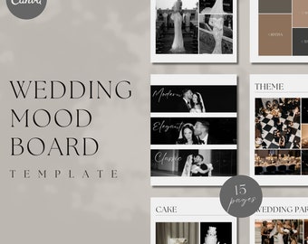 Wedding Mood Board Template, Wedding Vision Board, Digital Wedding Planner Template, Wedding Theme Vision Board, Editable Canva Template
