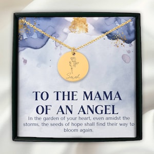 To The Mama of an Angel - 18k Plated Stainless Steel Necklace - Miscarriage Gift - Stillborn Necklace - Infant Loss Gift