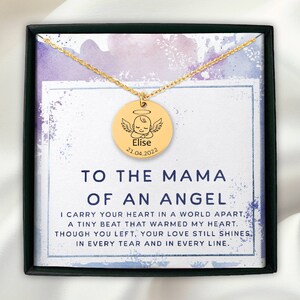 My Baby Angel Necklace To The Mama of an Angel 18k Plated Stainless Steel Necklace - Miscarriage Gift Stillborn Necklace Infant Loss Gift