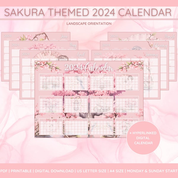 2024 Sakura Calendar Etsy