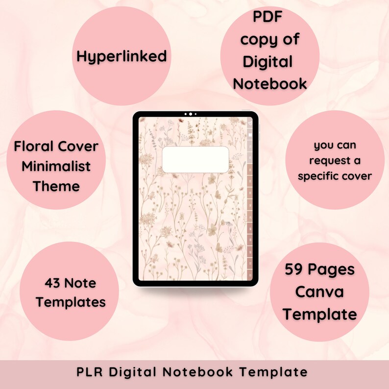 PLR Digital Notebook for Goodnotes Note Taking Apps, Hyperlinked