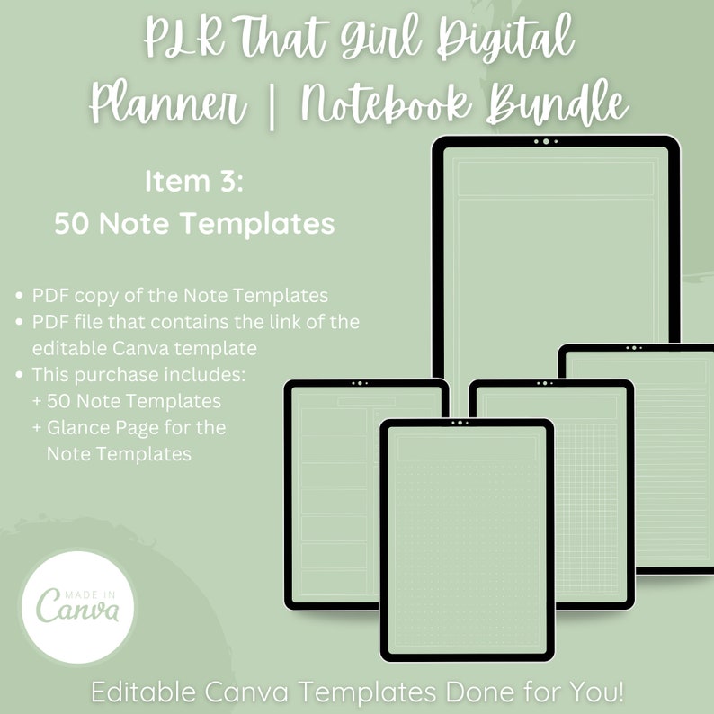 PLR Bundle That Girl Digital Planner Notebook Bundle for Goodnotes and