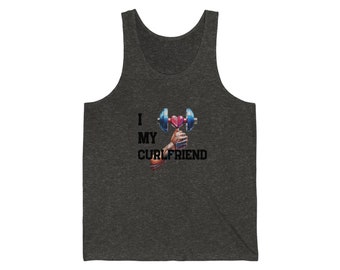 I Love My Curlfriend Gym Tank Top - Show Your Workout Love!