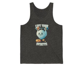 Lift Your Spirits Halloween Tank Top - Ghostly Fitness Fun!