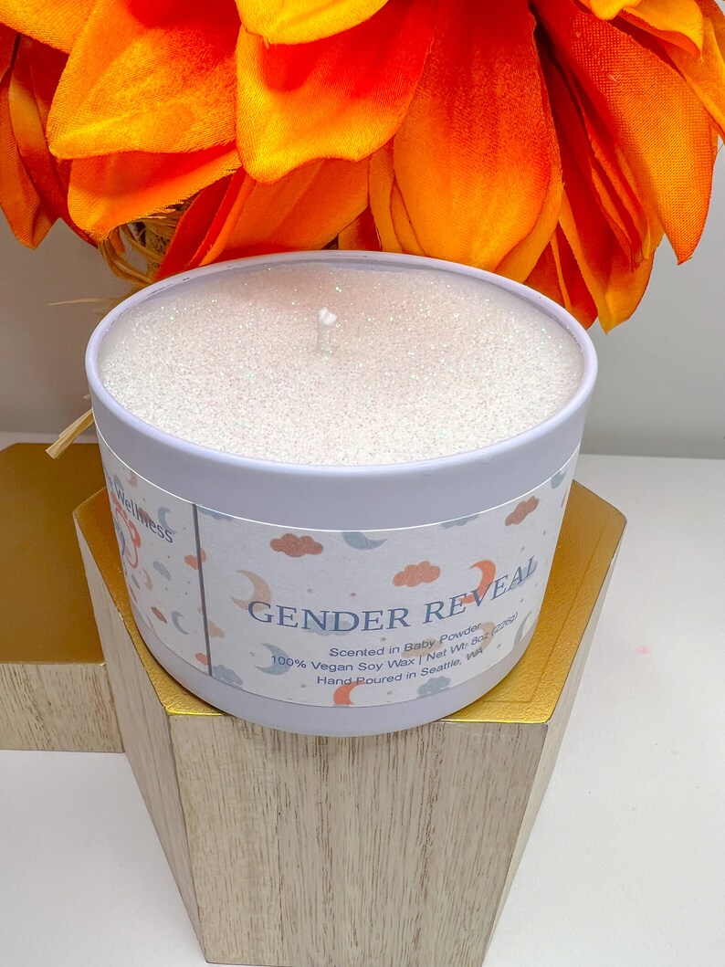 Gender Reveal Candles by Ashlee Wellness, Baby Shower Idea, Surprise