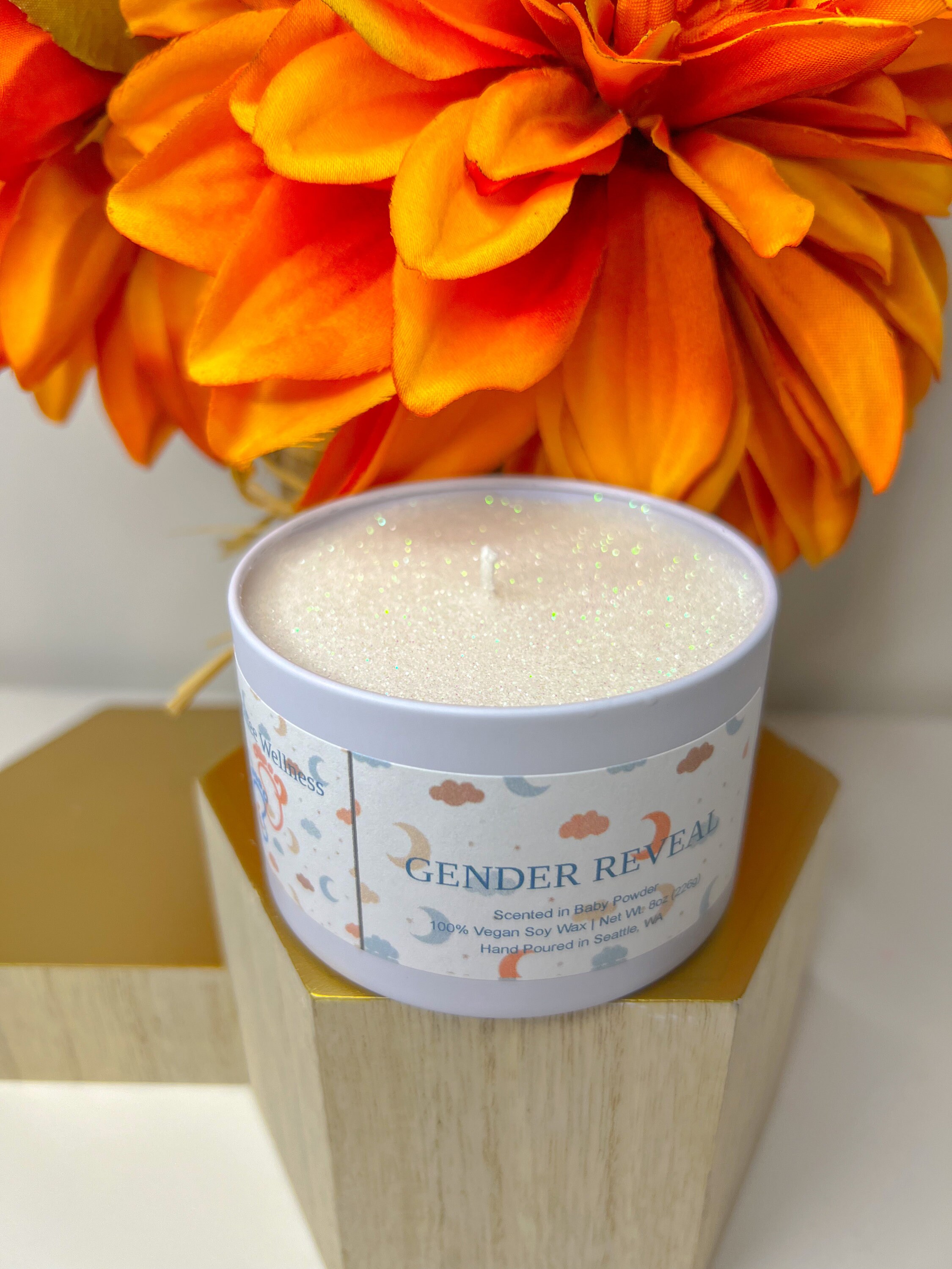 Gender Reveal Candles by Ashlee Wellness, Baby Shower Idea, Surprise