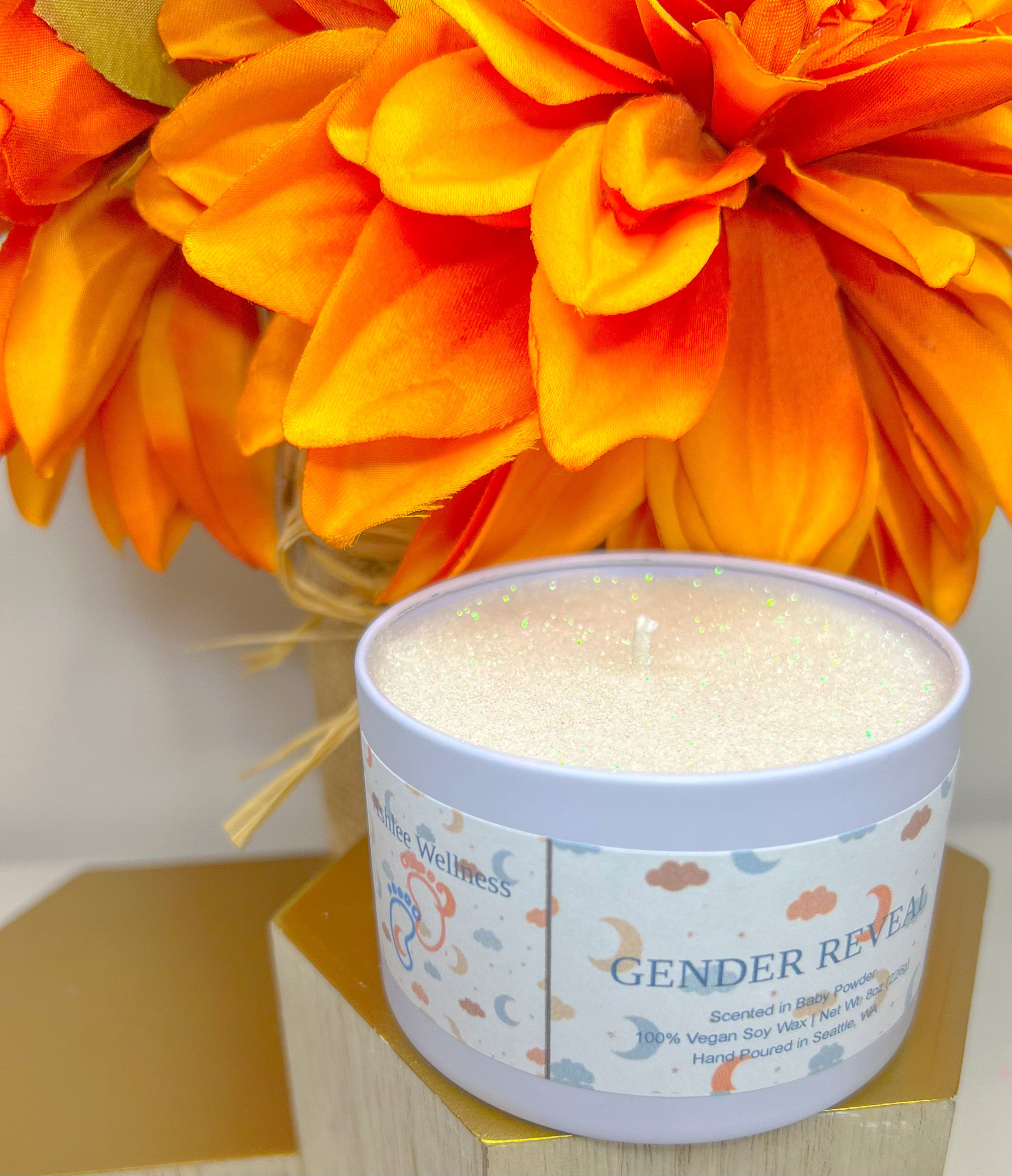 Gender Reveal Candles by Ashlee Wellness, Baby Shower Idea, Surprise