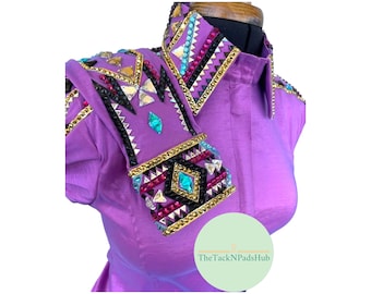Stretchable Western Show Shirt: Embellished Showmanship Jacket