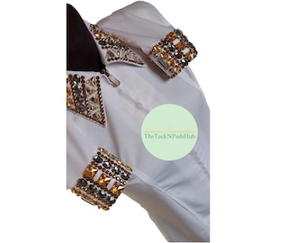 Stretchable Western Show Shirt: Embellished Showmanship Jacket
