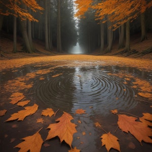 Leaves and water natural Theme wall Art