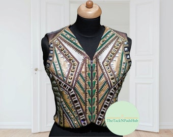 Rhinestone Western Show Vest: Stretchable Showmanship Bolero