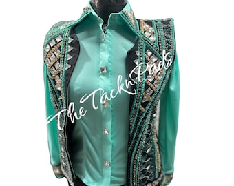 Rekbaar western showvest: verfraaide bolero