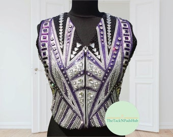 Stretchable Western Show Vest: Rhinestone Showmanship Bolero