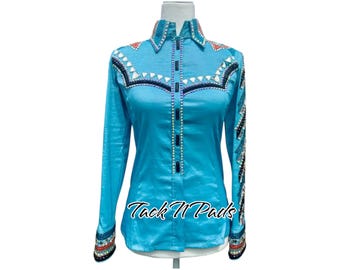 Stretchable Western Show Shirt: Embellished Showmanship Jacket