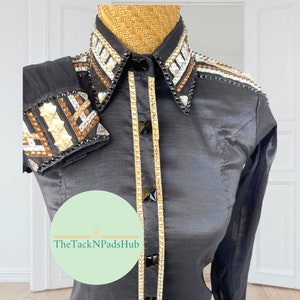 Schwarze Basis Western zeigen ,Showmanship shirts, zeigen shirts