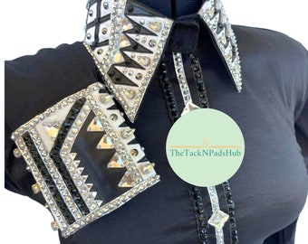 Zwart western showshirt: rekbaar showshirt