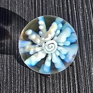 Implosion Marble - Ghost White - Handmade Glass Marble