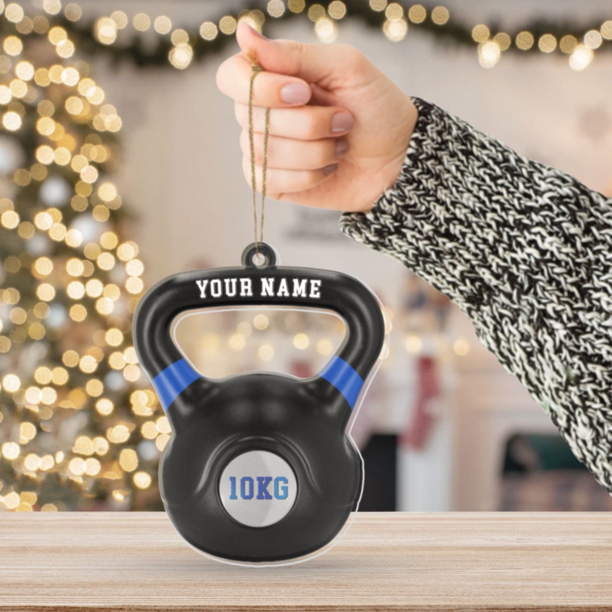 Personalized Dumbbell Christmas Ornament Gym Workout Etsy