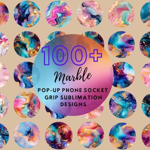 以下が含まれることがあります： 100種類以上のマーブルポップアップフォンソケットグリップ昇華デザイン。24種類のカラフルなマーブルデザインとゴールドのアクセントが特徴で、携帯電話のグリップを作成するのに最適です。