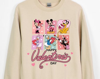 Mickey And Friends Disney Valentine Sweatshirt, Disney Matching Shirt, Disney Vacation T-shirt, Happy Valentine's Day Shirt