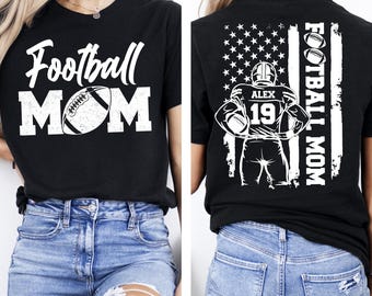 Comfort Colors® Custom Football Mom Shirt, Sweatshirt, Personalized Football Mama Tee, Retro Football Shirt for Women, Game Day Top