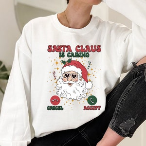 Santa Claus is Calling Christmas Shirt, Santa Claus Call Sweater, Santa Claus Christmas Shirt, Retro Christmas Sweater, Christmas Party Tee