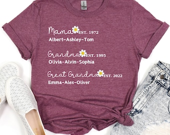 Custom Mom Grandma Great-Grandma Shirt, Mother Day Gift, Personalized Great Grandma Sweatshirt, Announcement for Great Grandma, Mothers Day