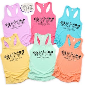 Disney Characters Tank Tops, Disney Mickey & Co Est. Tank Top, Disneyland Tank Tops, Disneyworld Tank Top, Disney Family Trip Tank Tops