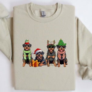 Rottweiler Christmas Sweatshirt, Rottweiler Xmas Lights Shirt, Dog Lover Gift, Dog Owner Sweater, Dog Mom Shirt, Rottweiler Christmas Shirt
